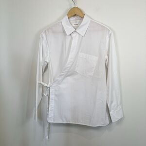 Billy Reid Wrap Shirt Women’s Small White Button Down Kimono Office Work Cotton
